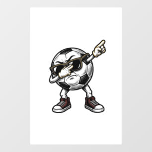Vintage Dabbing Soccer Ball Shirt Design (2)_1 Window Cling