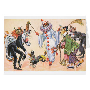 Vintage - Dachshund Crashes a Cat Party,