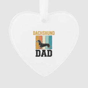 Vintage Dachshund Dad Dog Lover Vector Design_1 Ornament