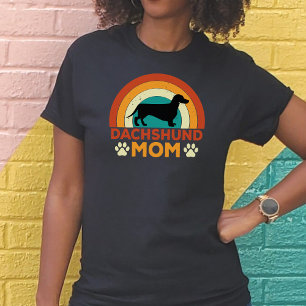 Vintage Dachshund  Dog Mom Sunset  T-Shirt
