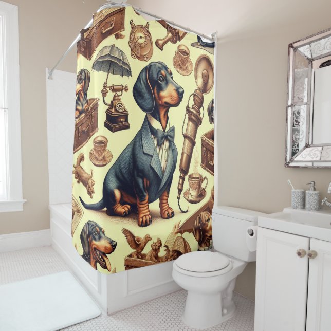 Vintage Dachshund Illustration (In Situ)