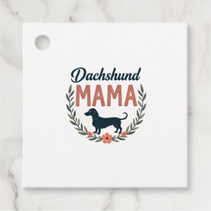 Vintage Dachshund Mama Floral Dog Lover Vector Des Favour Tags