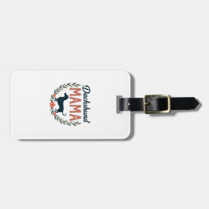 Vintage Dachshund Mama Floral Dog Lover Vector Des Luggage Tag