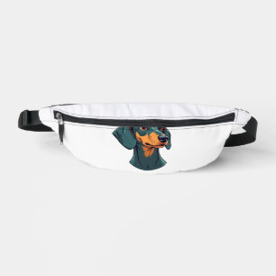 Vintage Dachshund Portrait Art Retro Dog Illustrat Fanny Pack