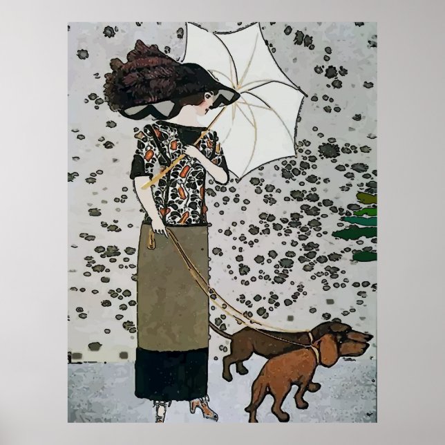 Vintage Dachshund Poster (Front)