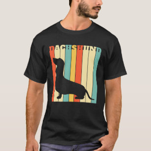 Vintage Dachshund Retro Stripes Dog Owner T-Shirt