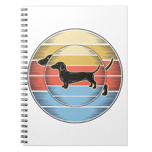 Vintage Dachshund Retro Sunset Dog Shirt Design_1 Notebook