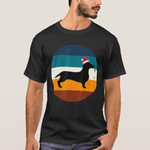 Vintage Dachshund Santa Hat Dackel Dog Owner Chris T-Shirt