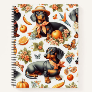 Vintage Dachshund Seamless Notebook