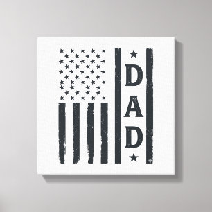Vintage Dad American Flag Vector Design_1 Canvas Print
