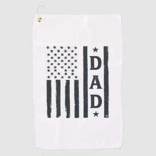 Vintage Dad American Flag Vector Design_1 Golf Towel