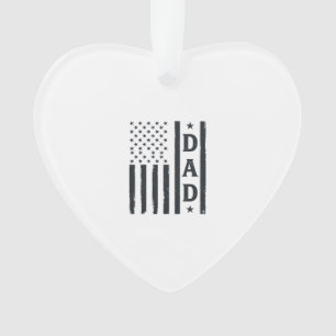 Vintage Dad American Flag Vector Design_1 Ornament