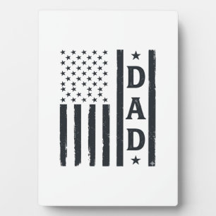 Vintage Dad American Flag Vector Design_1 Plaque