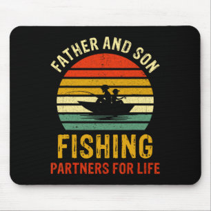 Vintage Dad And Son Fishing Partners For Life Fath Mouse Pad