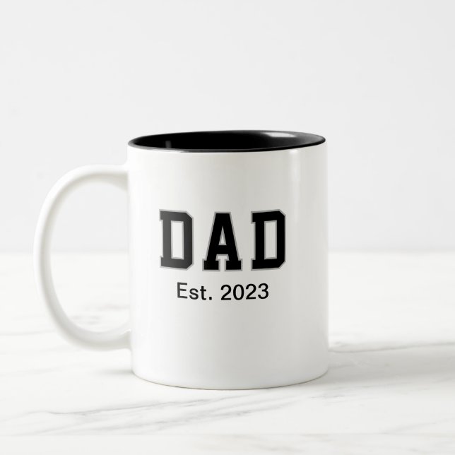 Vintage Dad Established Gift Two-Tone Coffee Mug (Left)