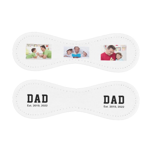 Vintage Dad Established Text 3 Photo Gift Baseball (Panels)