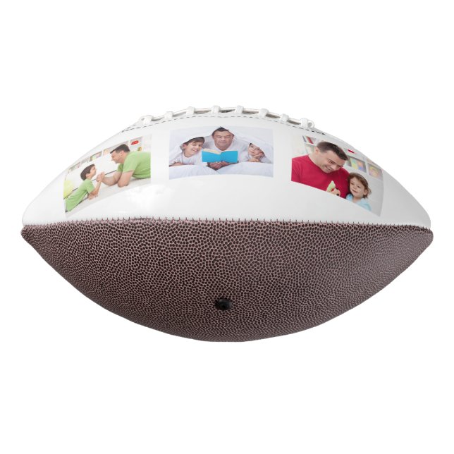 Vintage Dad Established Text 3 Photo Gift Football (Rotated 270)