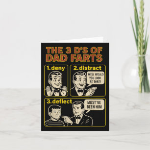 Vintage Dad Fart Funny Fathers Day Farting Humour  Card