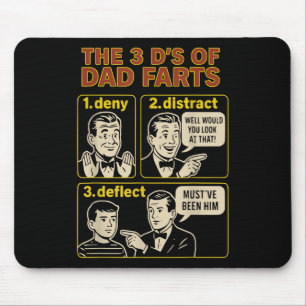 Vintage Dad Fart Funny Fathers Day Farting Humour  Mouse Pad