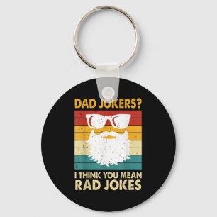 Vintage Dad Jokes I Mean Rad Jokes Retro  Keychain