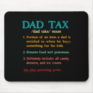 Vintage Dad Tax Definition Funny Father's Day Matc Mouse Pad