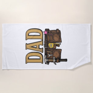 Vintage Dad Tool Belt Fathers Day Beach Towel