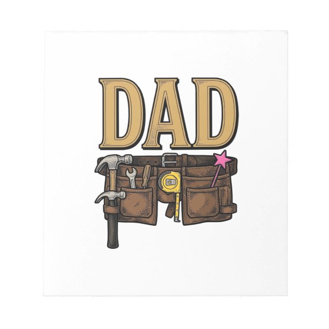 Vintage Dad Tool Belt Fathers Day Notepad (Front)