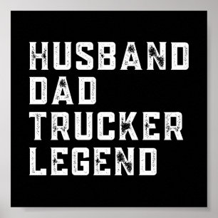 Vintage Dad Trucker Saying Poster