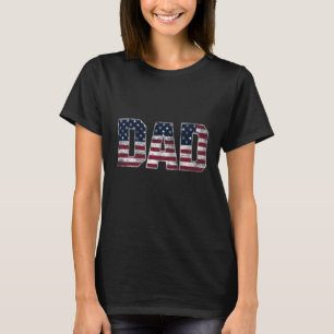 Vintage Dad Usa Flag ,American Daddy Father's Day  T-Shirt