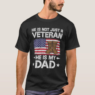 Vintage Dad Veteran USA Flag 4Th Of July Fathers D T-Shirt