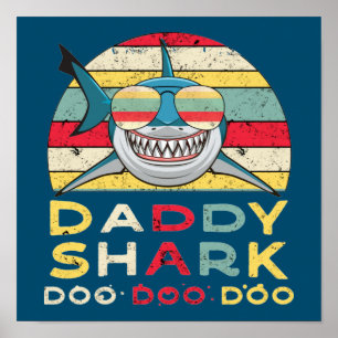 Vintage Daddy Shark "Doo Doo Doo" Poster
