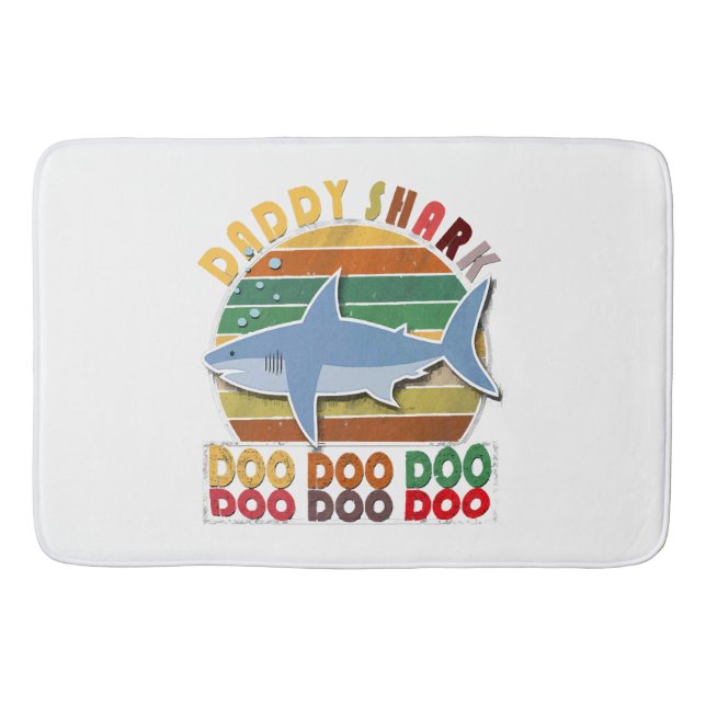 Vintage Daddy Shark Fathers Day Bath Mat (Front)