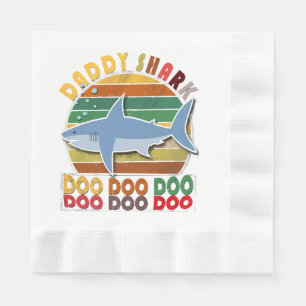 Vintage Daddy Shark Fathers Day Napkin