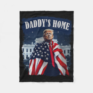 Vintage Daddy's Home 2024 Trump Take America Back Fleece Blanket