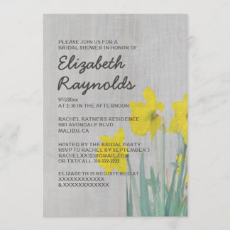 Vintage Daffodils Bridal Shower Invitations