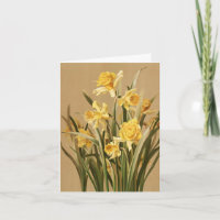 Vintage Daffodils Note Card