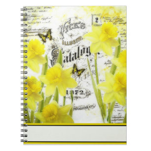 Vintage daffodils notebook