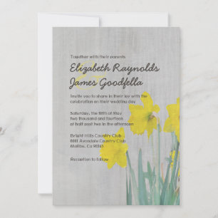 Vintage Daffodils Wedding Invitations