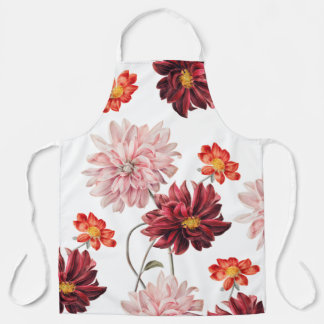 Vintage Dahlias botanical apron
