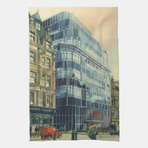 Vintage Daily Express Building on Fleet Street Kitchen Towel