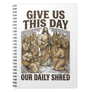 Vintage Daily Shred Religious Guitar Vector Notebook