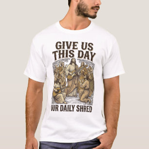 Vintage Daily Shred Religious Guitar Vector T-Shirt