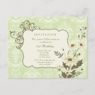 Vintage Daisies 70th-79th Elegant Birthday Party Invitation