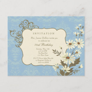 Vintage Daisies 70th-79th Elegant Birthday Party Invitation