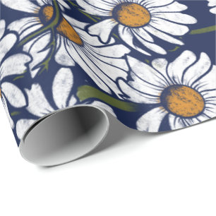 Vintage Daisies Daisy Garden Pattern Gardener Wrapping Paper