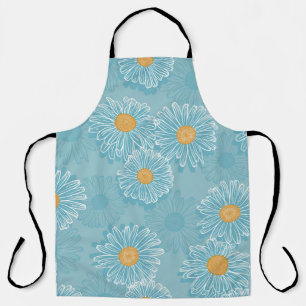 Vintage daisies: floral outline pattern. apron