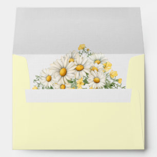 Vintage Daisies Floral Wedding  Envelope