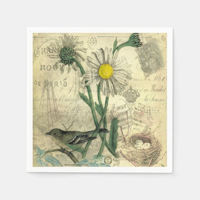 Vintage daisies napkin (Front)