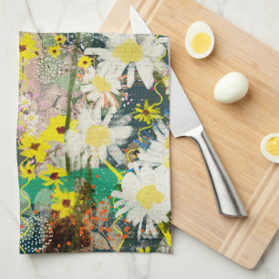 Vintage Daisies - Nature Inspired Floral Art -  Kitchen Towel