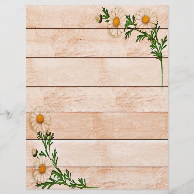 Vintage daisies on wood (Front)